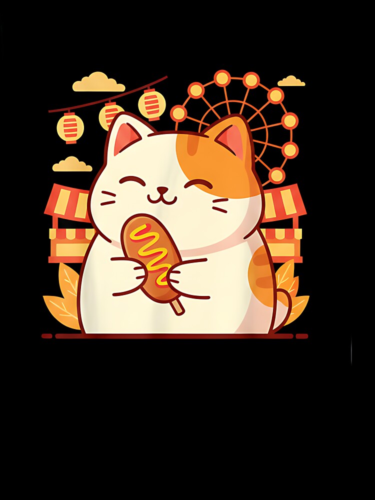Minimal Cute Cat Japanese Festival  Unisex Graphic T Shirt  Short Sleeve Tee Everyday Casual Wear 3