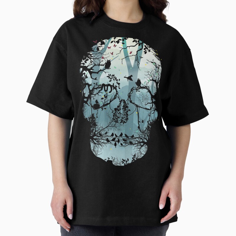 Dark Forest Skull Unisex Graphic T Shirt Short Sleeve Tee Everyday Casual Wear 2