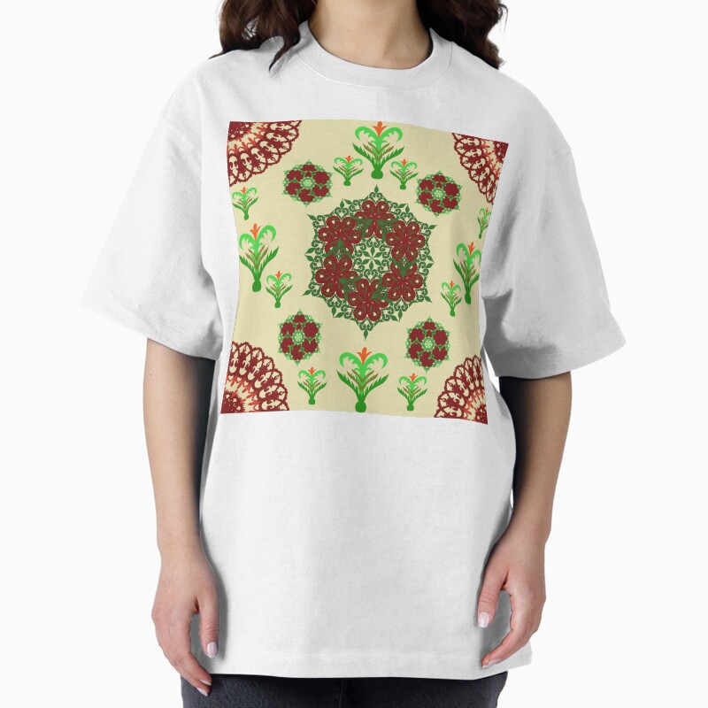 Soft Vintage Floral Mandala Cream Unisex Graphic T Shirt  Short Sleeve Tee Everyday Casual Wear 2