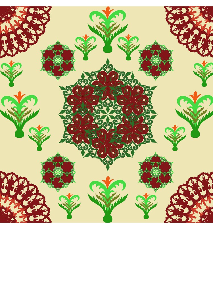 Soft Vintage Floral Mandala Cream Unisex Graphic T Shirt  Short Sleeve Tee Everyday Casual Wear 3