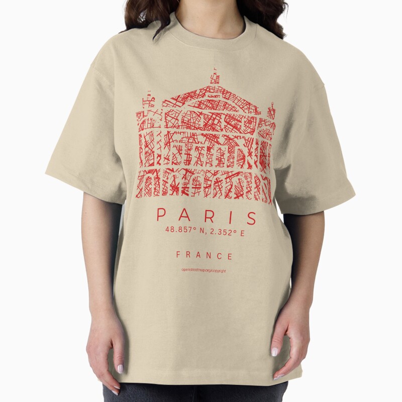 Paris Opera France Capital Minimalist City Map Unisex Graphic T Shirt  Short Sleeve Tee Everyday Casual Wear 2