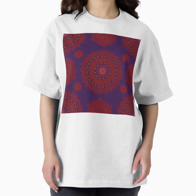 Royal Mandala Blossom Purple Orchid Background Unisex Graphic T Shirt Short Sleeve Tee Everyday Casual Wear 2