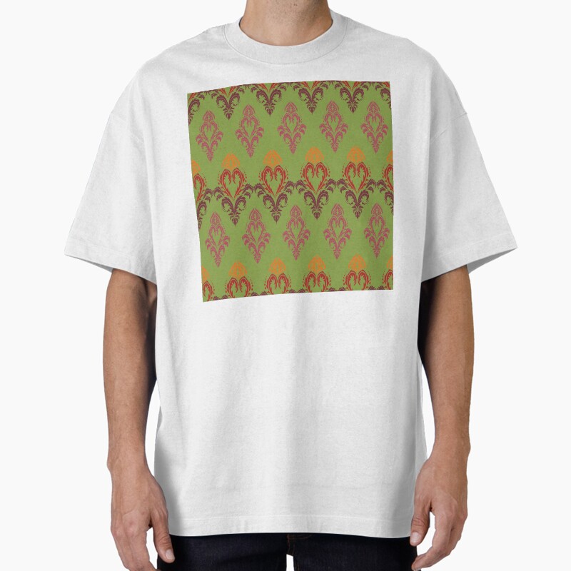 Thai Ornamental Blossom Pattern Decorative Asian Design (Color Variant: Green) Unisex Graphic T Shirt Short Sleeve Tee Everyday Casual Wear