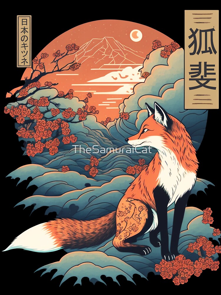 Japanese Fox 5 Unisex Graphic T Shirt  Short Sleeve Tee Everyday Casual Wear 3