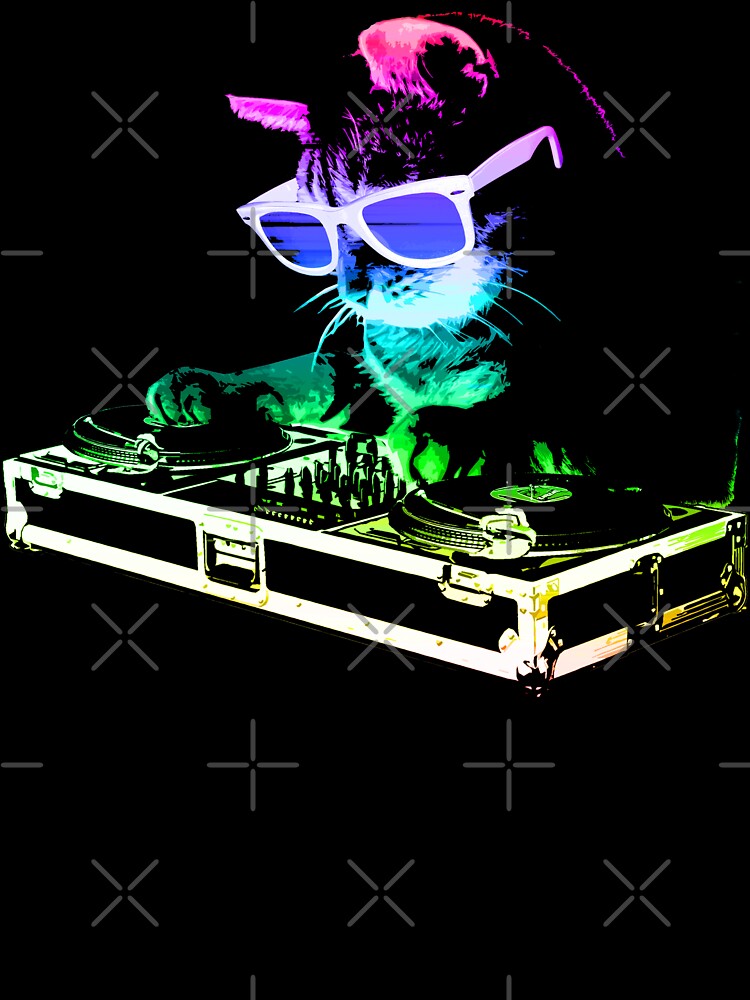 House Cat (Rainbow Dj Kitty) Unisex Graphic T Shirt Short Sleeve Tee Everyday Casual Wear 3