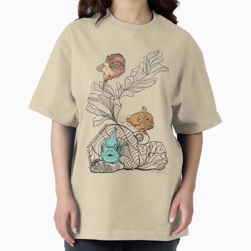 Three Pacific Spiny Lumpsuckers Doodle Unisex Graphic T Shirt Short Sleeve Tee Everyday Casual Wear 2