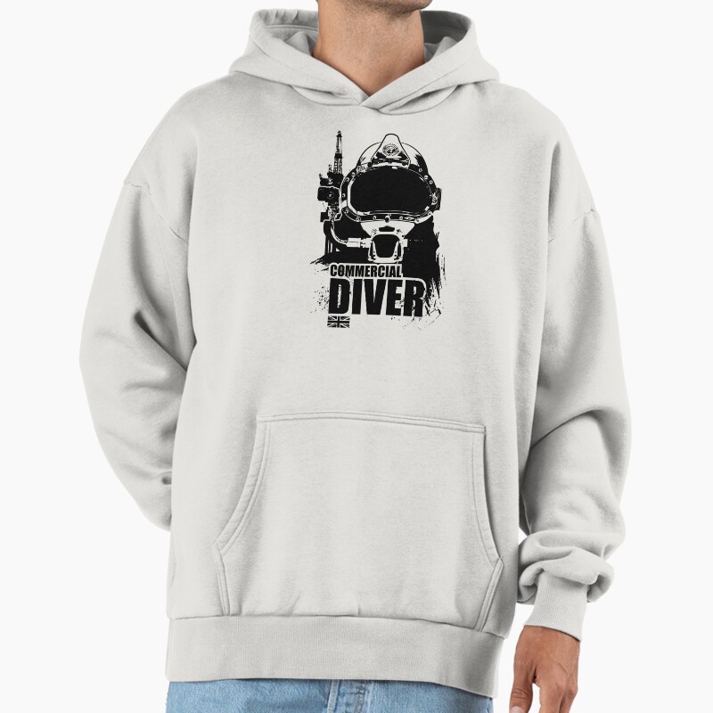 British Commercial Diver Unisex Hoodie Pullover Casual Streetwear Graphic Print