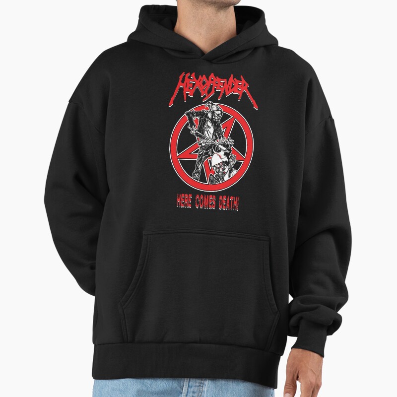 Here Comes Death Unisex Hoodie Pullover Casual Streetwear Graphic Print
