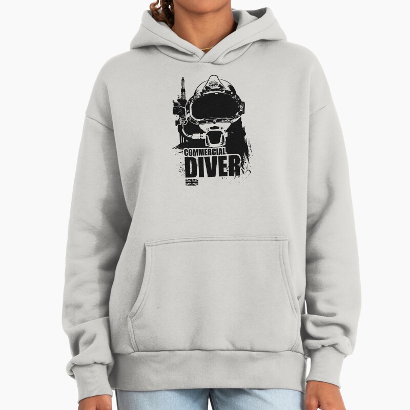 British Commercial Diver Unisex Hoodie Pullover Casual Streetwear Graphic Print 2