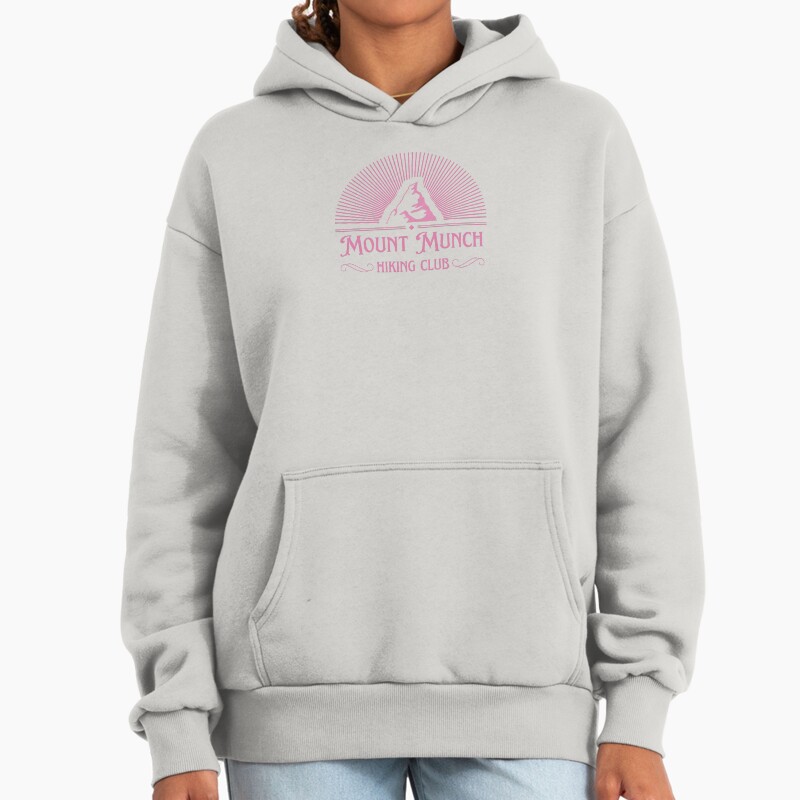 Mount Munch Hiking Club Version 2 In Pink Goes Good Unisex Hoodie Pullover Casual Streetwear Graphic Print 2