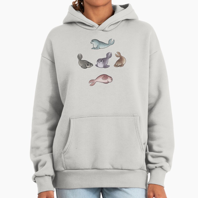 Little Seals Unisex Hoodie Pullover Casual Streetwear Graphic Print 2