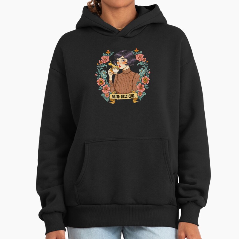 Weird Girls Club Unisex Hoodie Pullover Casual Streetwear Graphic Print 2
