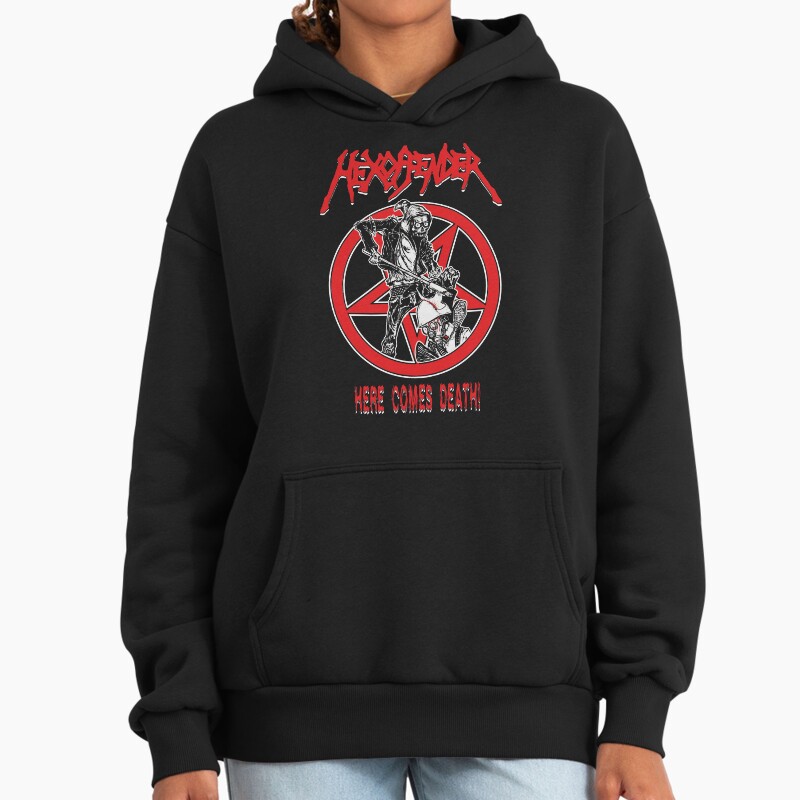 Here Comes Death Unisex Hoodie Pullover Casual Streetwear Graphic Print 2
