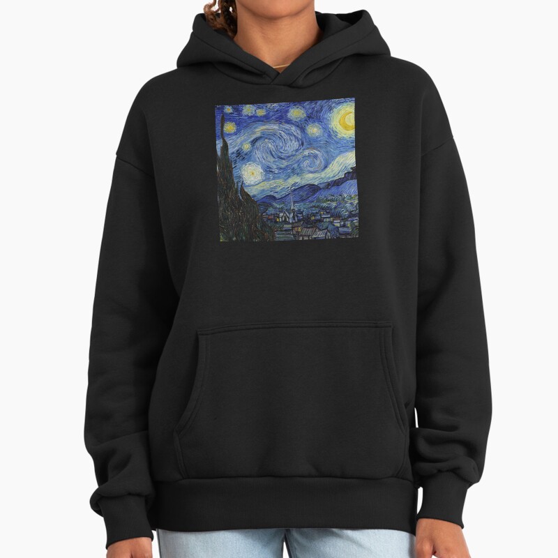 Starry Night - Vincent Van Gogh Unisex Hoodie Pullover Casual Streetwear Graphic Print 2