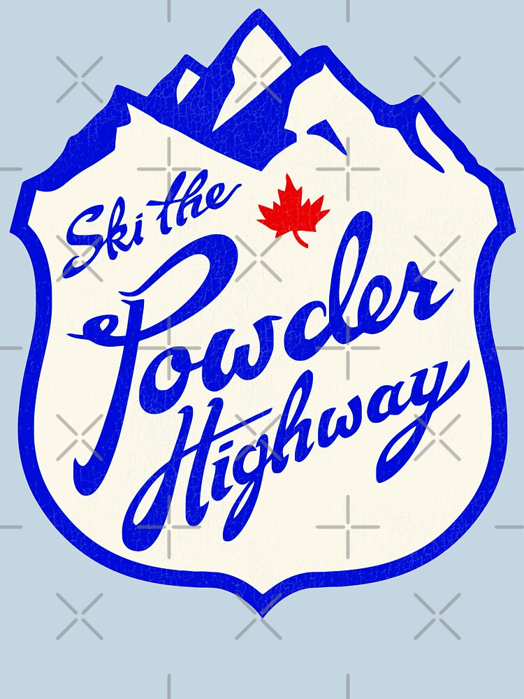 Ski The Powder Highway - Retro Bc Canada Skiing Unisex Hoodie Pullover Casual Streetwear Graphic Print 3