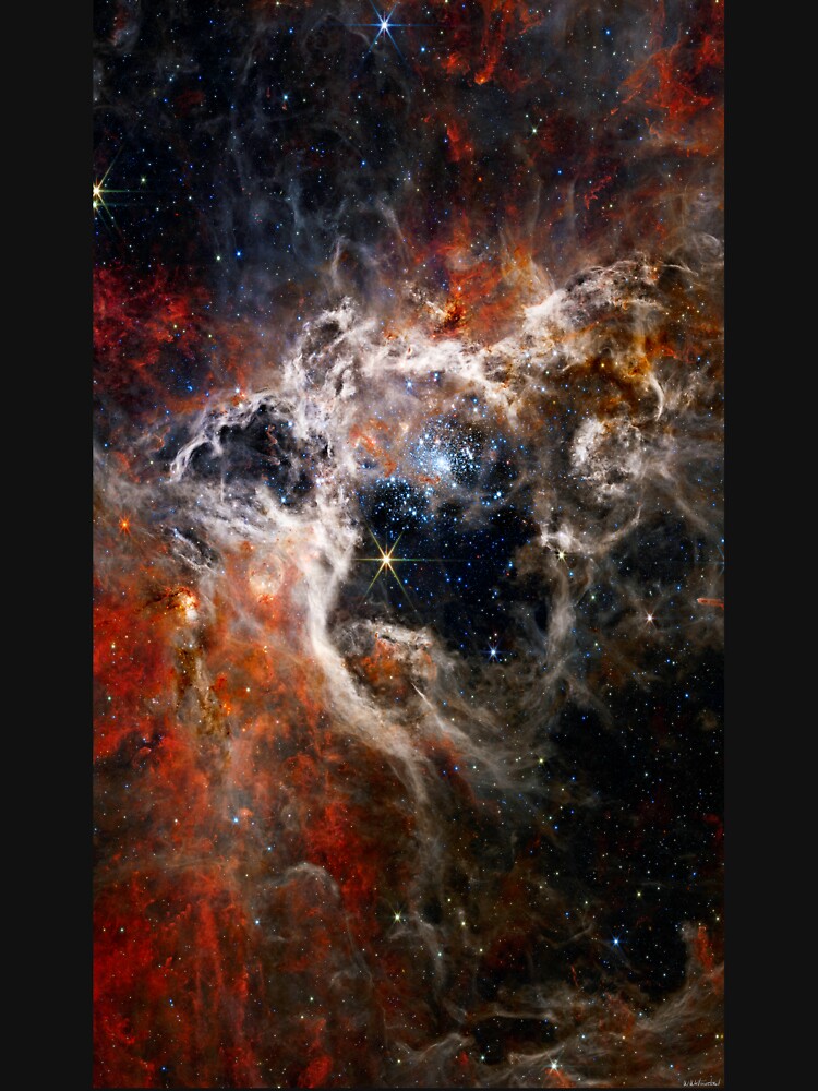 Webb Telescope Tarantula Nebula Enhanced Unisex Hoodie Pullover Casual Streetwear Graphic Print 3