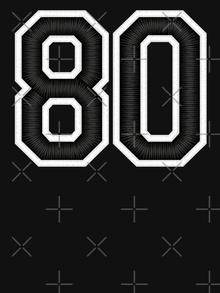 80 Black Jersey Sports Number Eighty Football 80 Unisex Hoodie Pullover Casual Streetwear Graphic Print 3