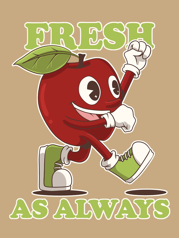 Fresh As Always - Energetic Apple Character Unisex Hoodie Pullover Casual Streetwear Graphic Print 3