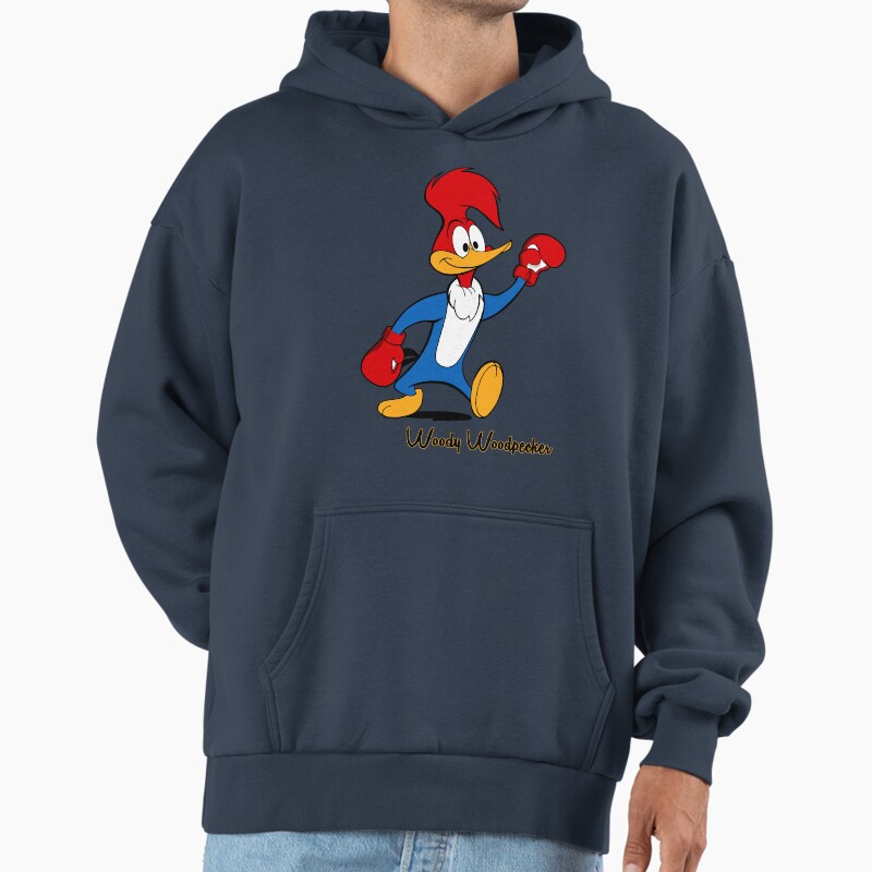 Woody Woodpecker Boxing Unisex Hoodie Pullover Casual Streetwear Graphic Print