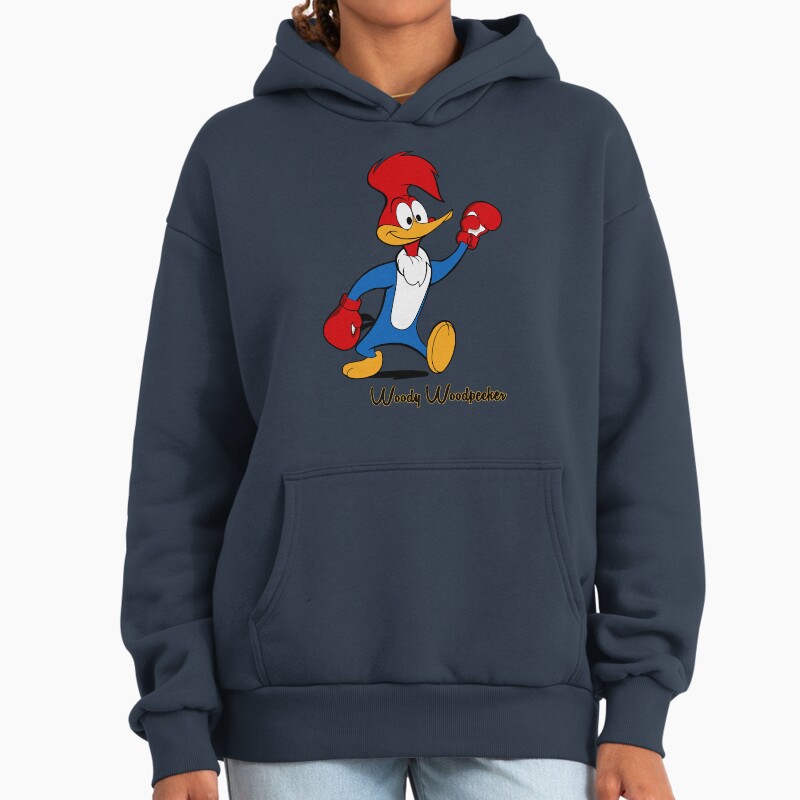 Woody Woodpecker Boxing Unisex Hoodie Pullover Casual Streetwear Graphic Print 2