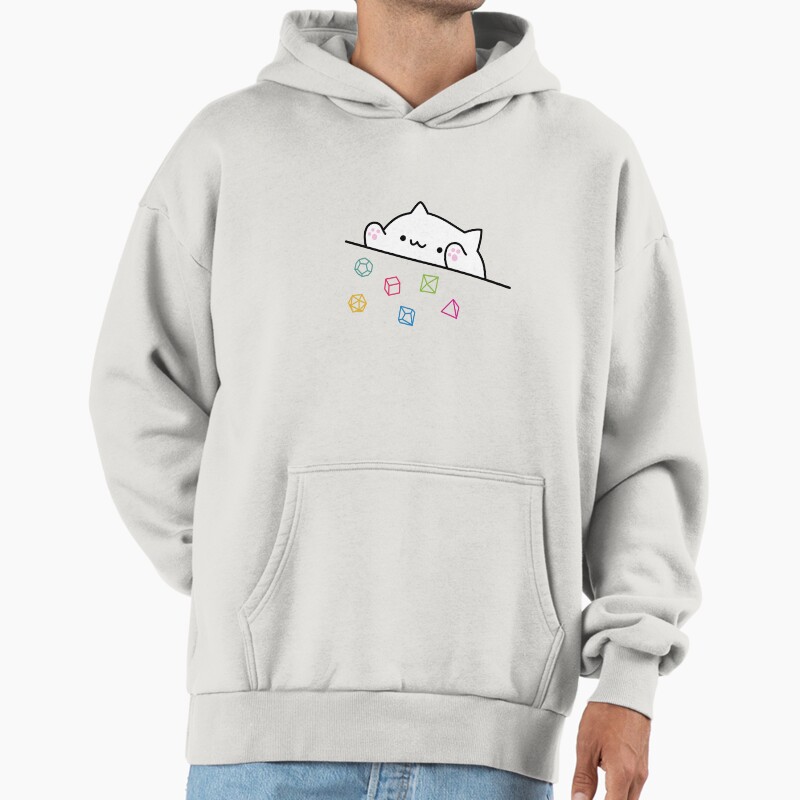 Dice Cat Dnd Unisex Hoodie Pullover Casual Streetwear Graphic Print
