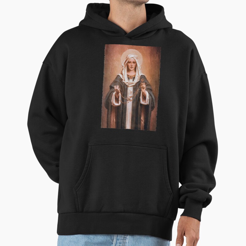 Our Lady Of The Rosary Unisex Hoodie Pullover Casual Streetwear Graphic Print