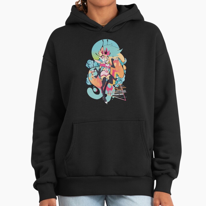 Helluva Boss Retro Beelzebub Unisex Hoodie Pullover Casual Streetwear Graphic Print 2