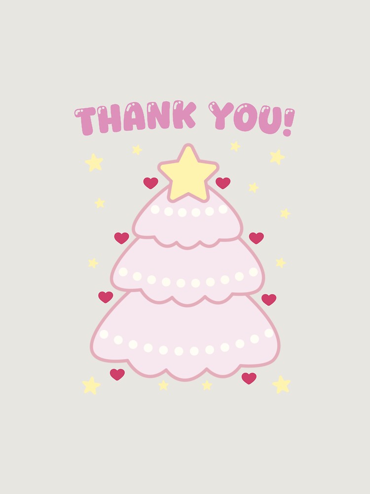 Thank You Cute Pastel Christmas Tree Kawaii Holiday Gratitude Unisex Hoodie Pullover Casual Streetwear Graphic Print 3