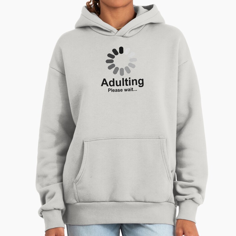 Adulting Please Wait Funny 18Th Birthday  Unisex Hoodie Pullover Casual Streetwear Graphic Print 2