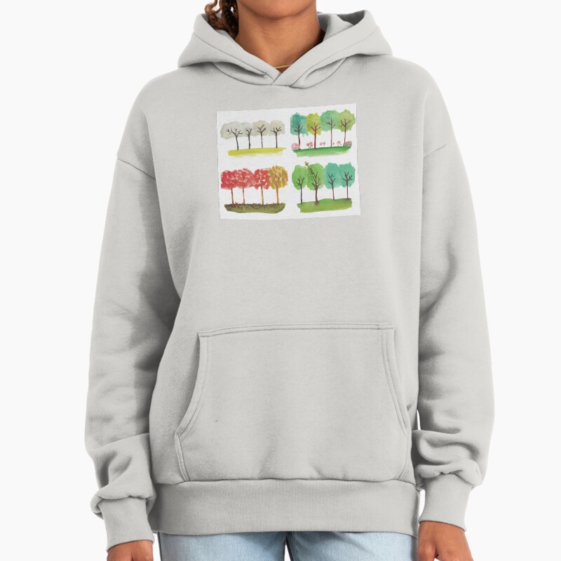 4 Seasons 4 Trees Unisex Hoodie Pullover Casual Streetwear Graphic Print 2