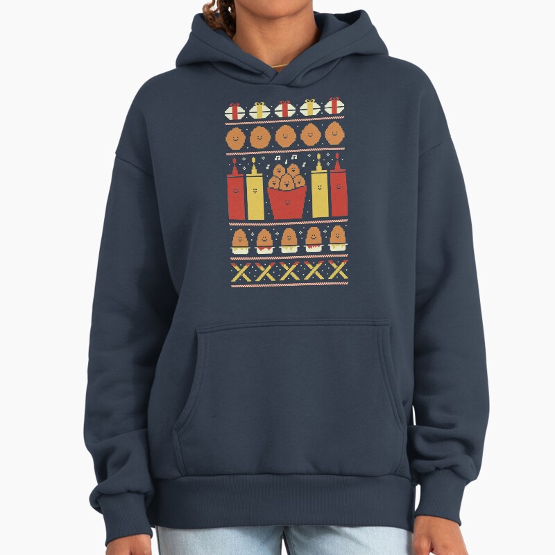 Christmas Nuggets Unisex Hoodie Pullover Casual Streetwear Graphic Print 2