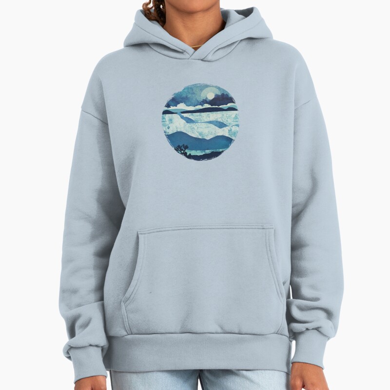 Blue Desert Unisex Hoodie Pullover Casual Streetwear Graphic Print 2