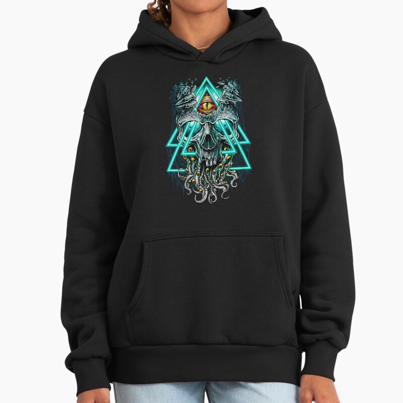Cthulhu Illuminati Evil Monster  (Winya No. 186) Unisex Hoodie Pullover Casual Streetwear Graphic Print 2