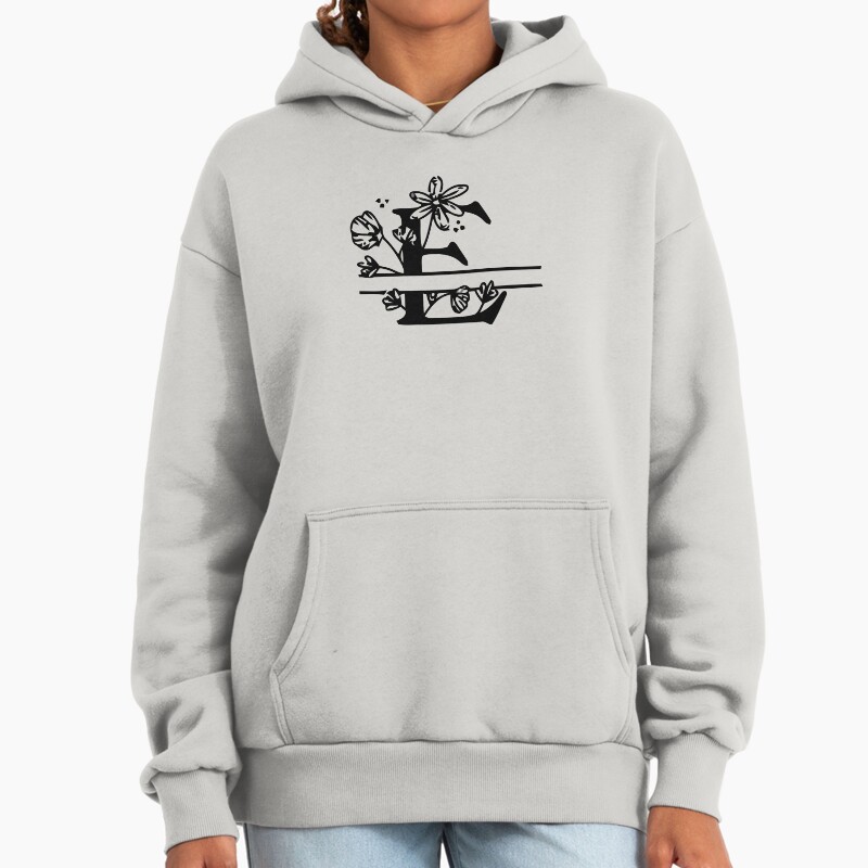 E Letter Unisex Hoodie Pullover Casual Streetwear Graphic Print 2