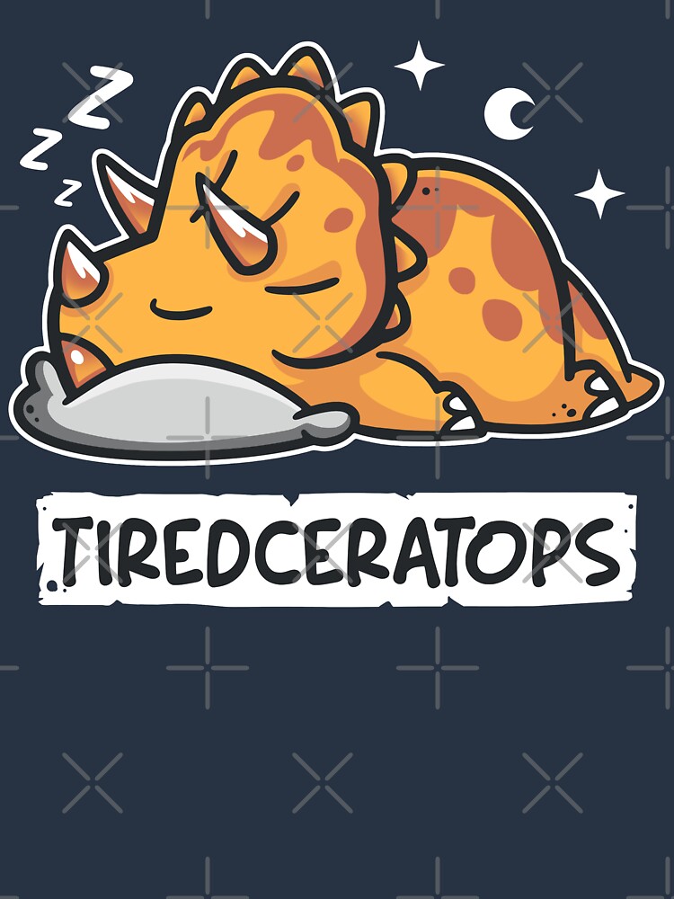 Tiredceratops - Lazy Triceratops Dinosaur Unisex Hoodie Pullover Casual Streetwear Graphic Print 3