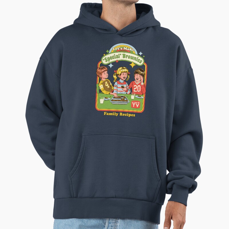 Let'S Make Brownies Unisex Hoodie Pullover Casual Streetwear Graphic Print