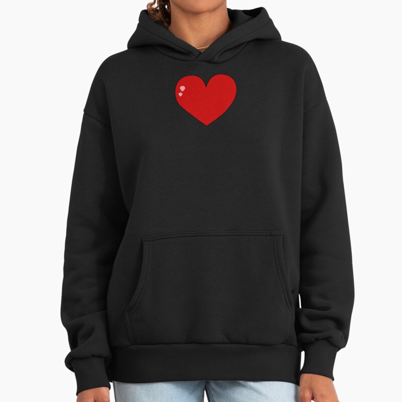 My Sweet Red Heart Unisex Hoodie Pullover Casual Streetwear Graphic Print 2