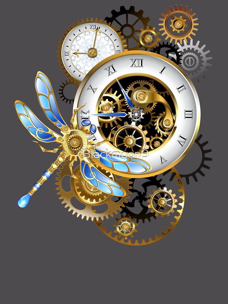 Steampunk Dials With Dragonfly Unisex Hoodie Pullover Casual Streetwear Graphic Print 3