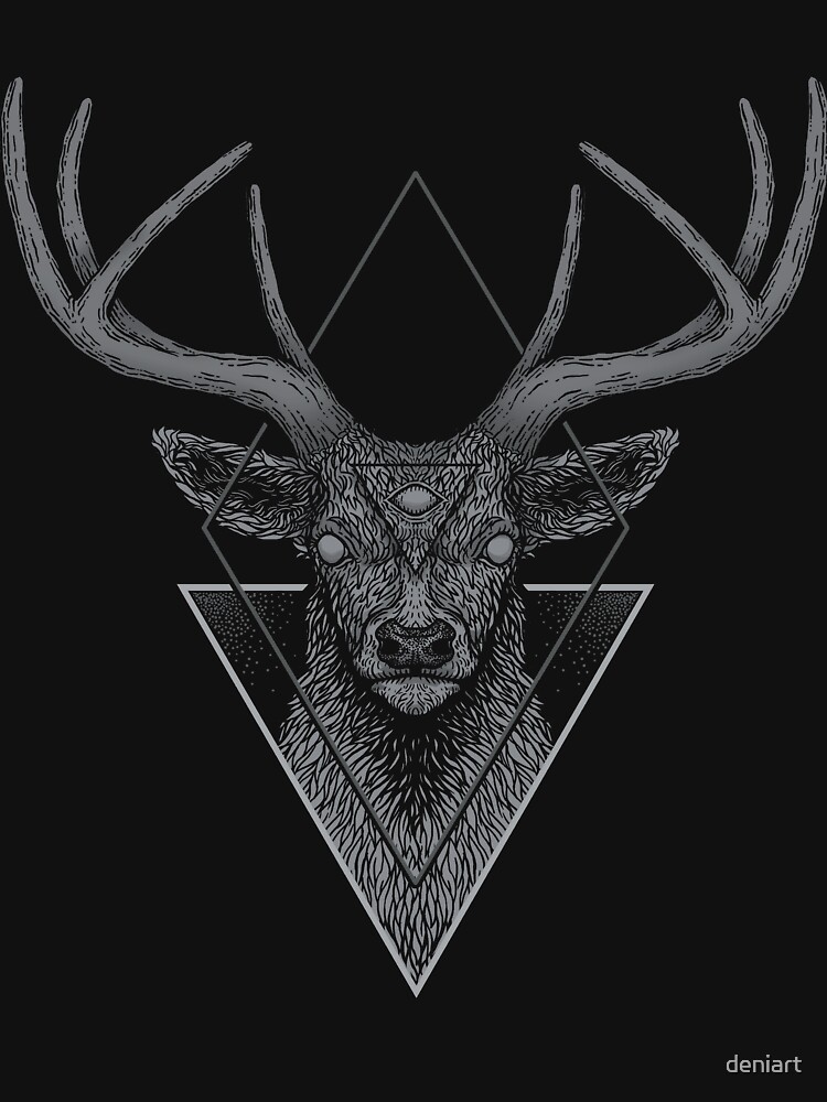 Dark Deer Unisex Hoodie Pullover Casual Streetwear Graphic Print 3