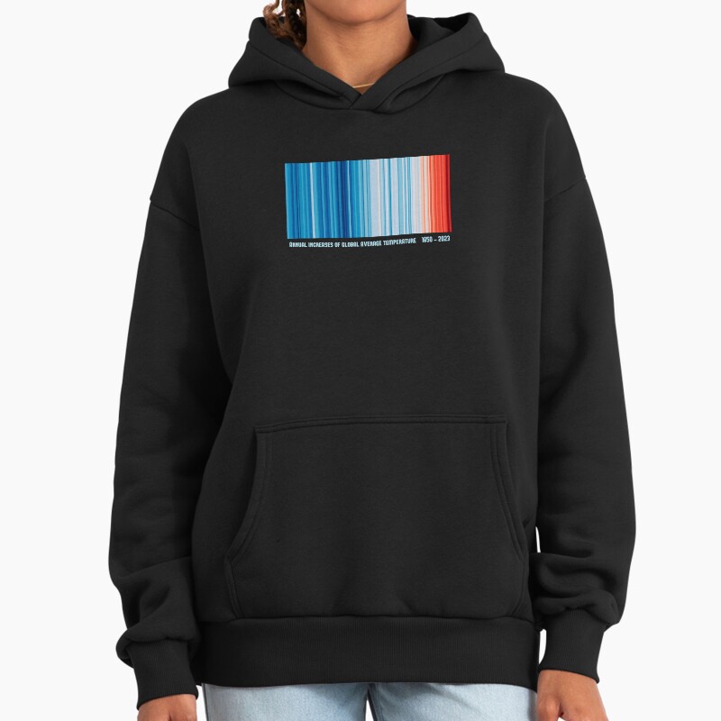 Climate Change Stripes Unisex Hoodie Pullover Casual Streetwear Graphic Print 2
