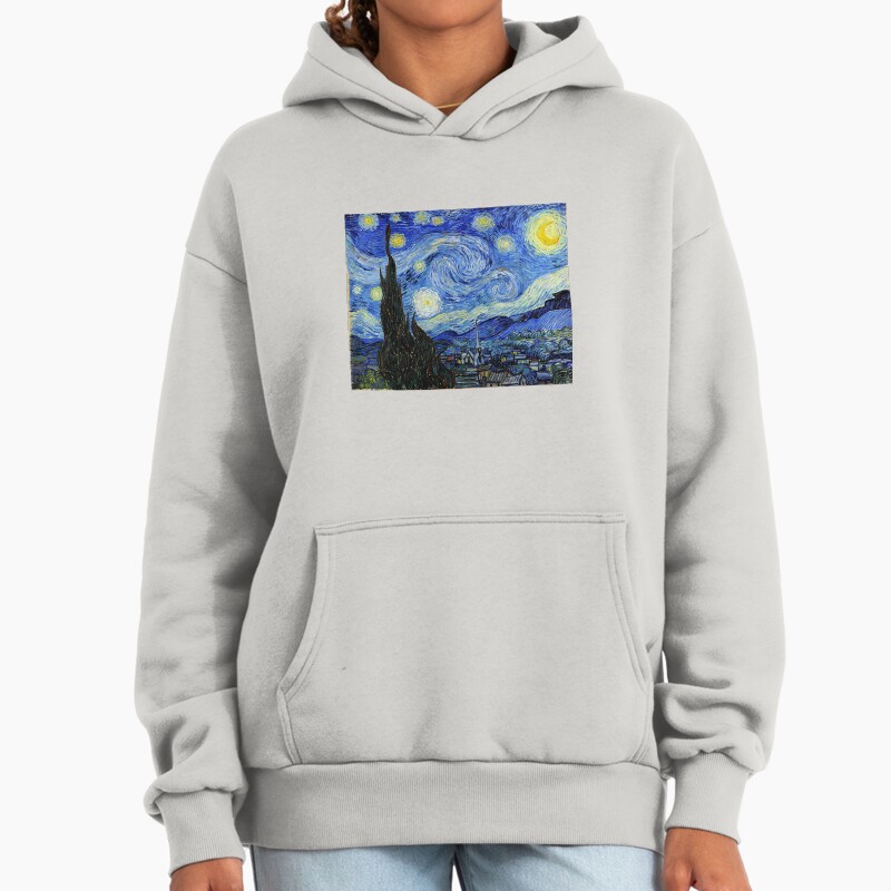 Starry Night Vincent Van Gogh Painting Unisex Hoodie Pullover Casual Streetwear Graphic Print 2