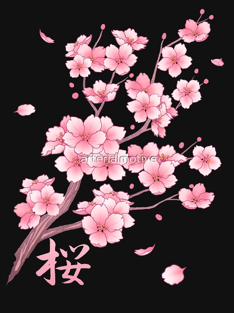 Falling Sakura Cherry Blossom Unisex Hoodie Pullover Casual Streetwear Graphic Print 3