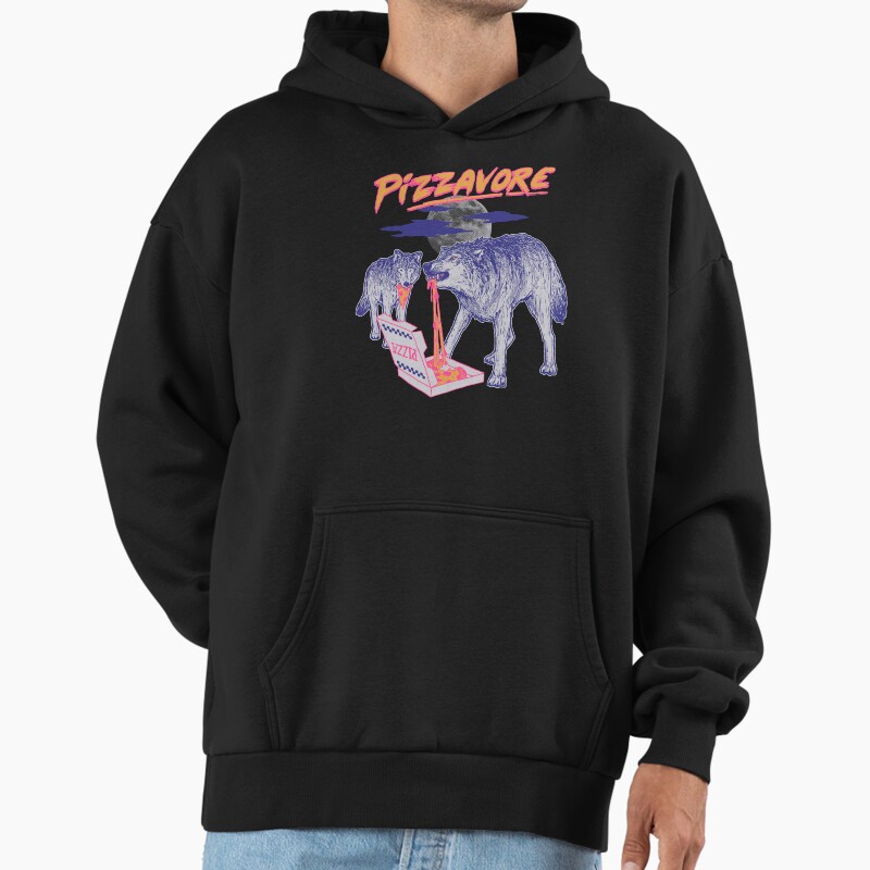 Pizzavore Unisex Hoodie Pullover Casual Streetwear Graphic Print