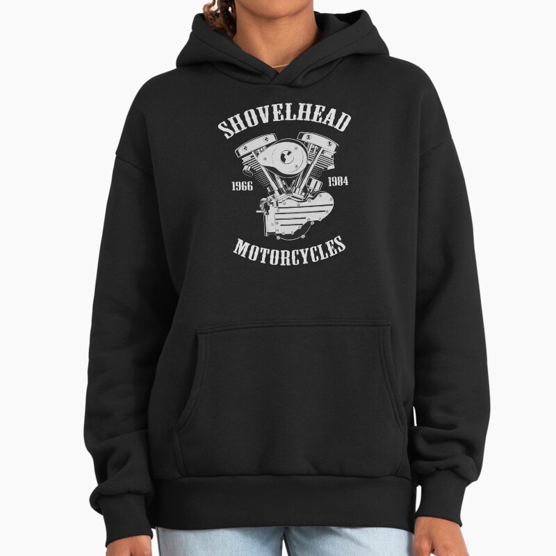 Harley Shovelhead Motorcycles Unisex Hoodie Pullover Casual Streetwear Graphic Print 2