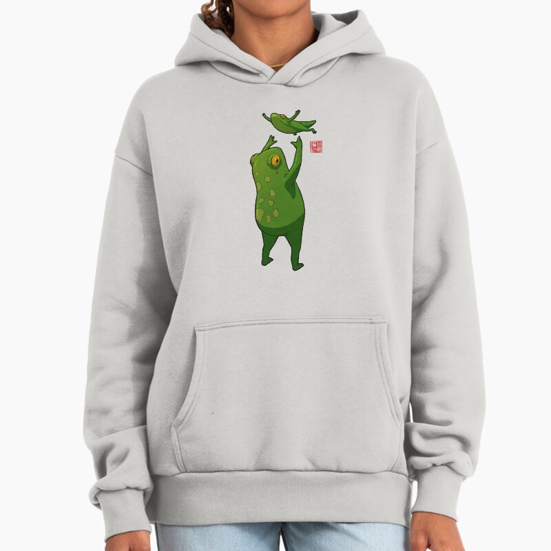 Frog And Her Sprog Playing Mother'S Day Unisex Hoodie Pullover Casual Streetwear Graphic Print 2