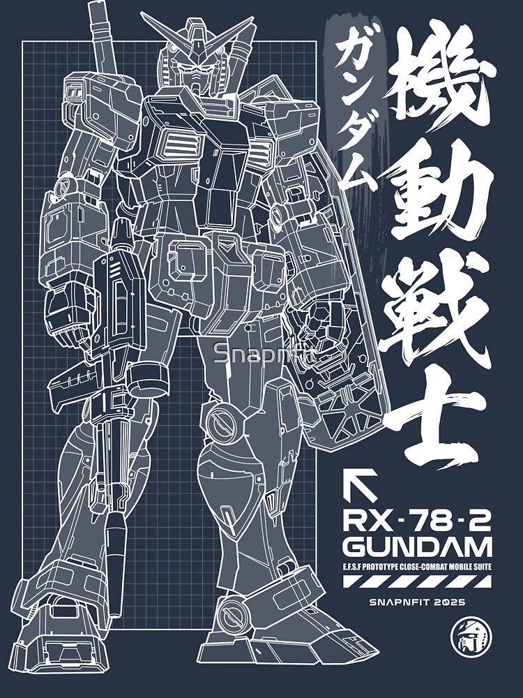 Gundam Blueprint Mecha Engineering Art Print Unisex Hoodie Pullover Casual Streetwear Graphic Print 3