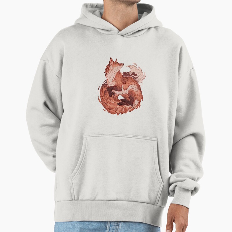 Red Fox 2018 Redraw Unisex Hoodie Pullover Casual Streetwear Graphic Print