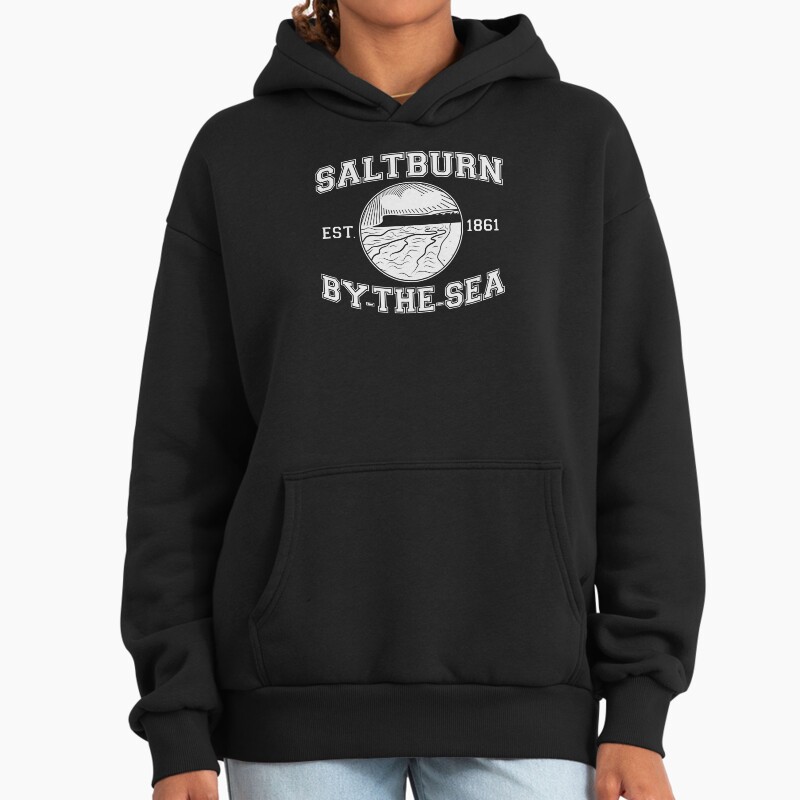 Ndvh Saltburn-By-The-Sea Est 1861 (White Print) Unisex Hoodie Pullover Casual Streetwear Graphic Print 2