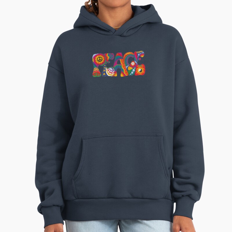 Psychedelic Peace Unisex Hoodie Pullover Casual Streetwear Graphic Print 2