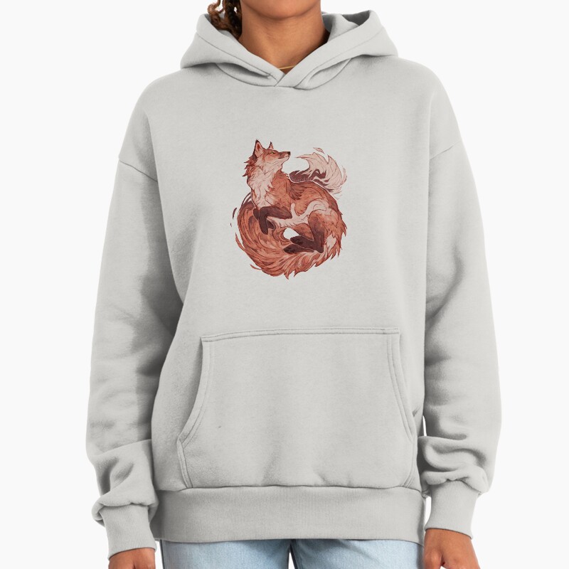 Red Fox 2018 Redraw Unisex Hoodie Pullover Casual Streetwear Graphic Print 2